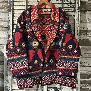 Vintage tribal celestial blanket coat made byVenezia Vitale￼